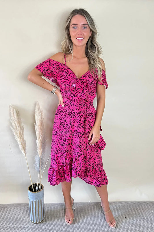 Elegante midi omslagjurk (meerdere kleuren beschikbaar)