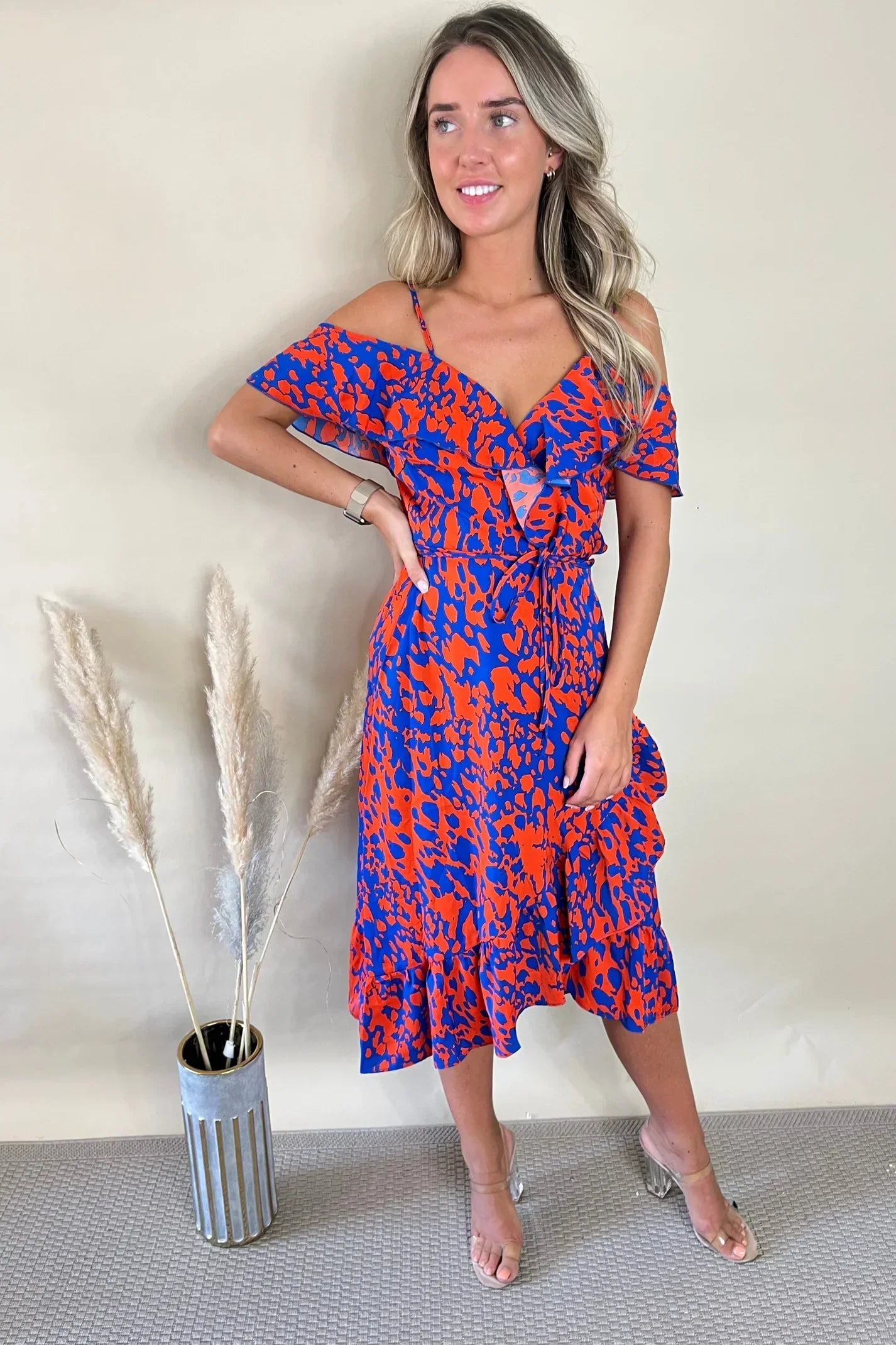 Elegante midi omslagjurk (meerdere kleuren beschikbaar)